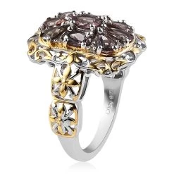 Bekily Color Change Garnet And White Zircon Ring In Vermeil Yellow Gold And Platinum Over Sterling Silver 2.65 Ctw 11 Bekily Color Change Garnet And White Zircon Ring In Vermeil Yellow Gold And Platinum Over Sterling Silver 2.65 Ctw -Jewelry store 7515647 3