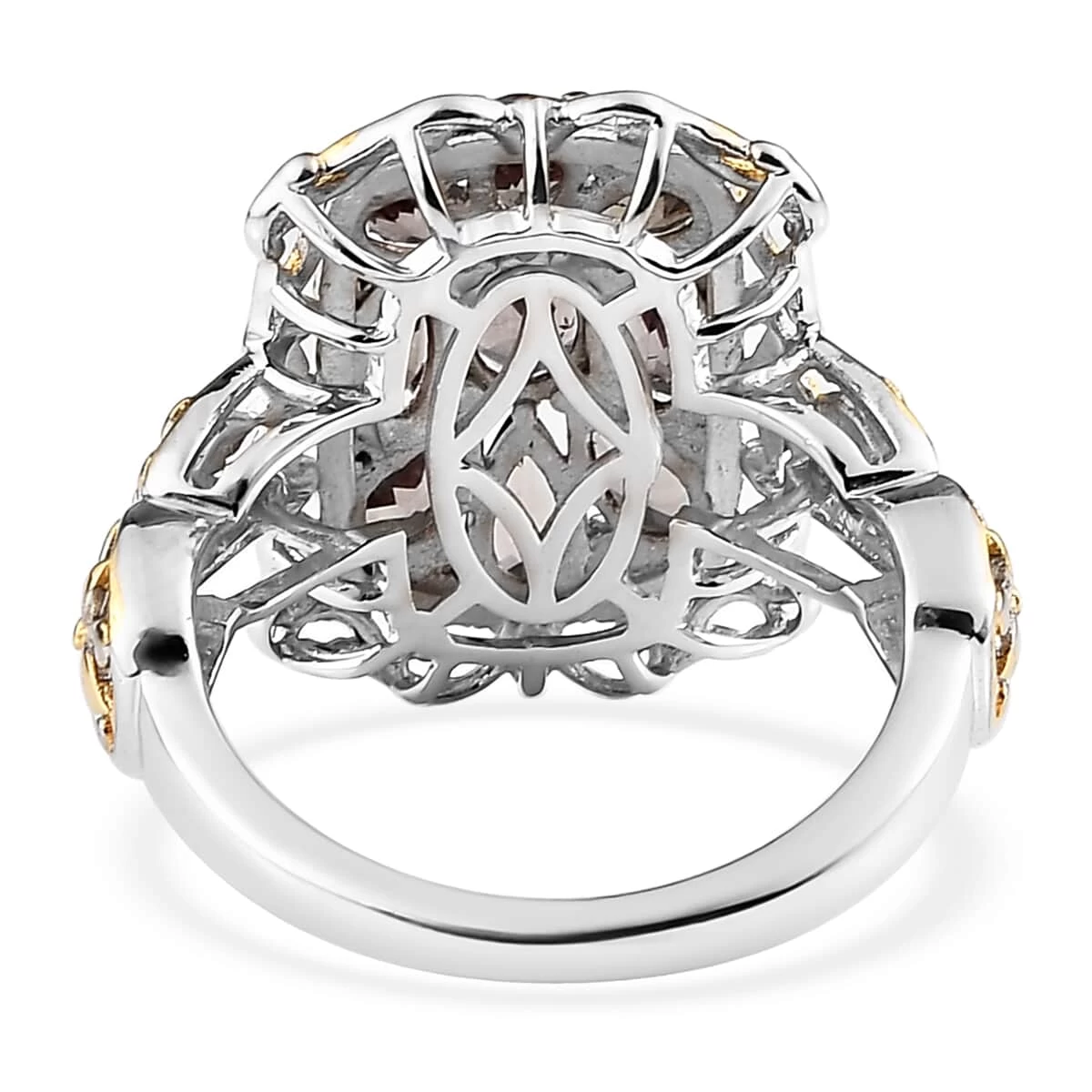 Bekily Color Change Garnet And White Zircon Ring In Vermeil Yellow Gold And Platinum Over Sterling Silver 2.65 Ctw 7 Bekily Color Change Garnet And White Zircon Ring In Vermeil Yellow Gold And Platinum Over Sterling Silver 2.65 Ctw - Image 5