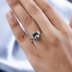 Luxoro 10K White Gold Premium Green Tanzanite And G-H I3 Diamond Ring 3.25 Ctw (Del. In 5-7 Days) 10 Luxoro 10K White Gold Premium Green Tanzanite And G-H I3 Diamond Ring 3.25 Ctw (Del. In 5-7 Days) -Jewelry store 7516207 2