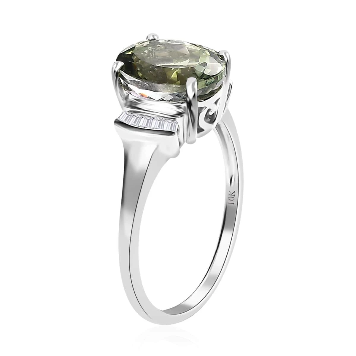 Luxoro 10K White Gold Premium Green Tanzanite And G-H I3 Diamond Ring 3.25 Ctw (Del. In 5-7 Days) 6 Luxoro 10K White Gold Premium Green Tanzanite And G-H I3 Diamond Ring 3.25 Ctw (Del. In 5-7 Days) - Image 4