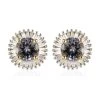 Luxoro 10K Yellow Gold Premium Green Tanzanite And Diamond Halo Stud Earrings 1.35 Ctw -Jewelry store 7516227