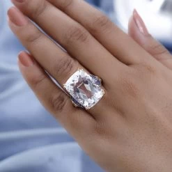 White Crystal And Tanzanite Ring In Vermeil YG And Platinum Over Sterling Silver 0.35 Ctw -Jewelry store 7516323 2