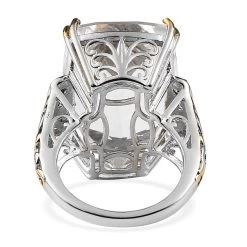 White Crystal And Tanzanite Ring In Vermeil YG And Platinum Over Sterling Silver 0.35 Ctw -Jewelry store 7516323 4