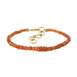 Tangerine Kyanite Beaded Bracelet In 14K Yellow Gold Over Sterling Silver (7.25 In) 28.00 Ctw