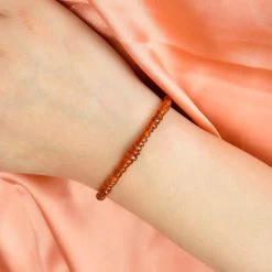 Tangerine Kyanite Beaded Bracelet In 14K Yellow Gold Over Sterling Silver (7.25 In) 28.00 Ctw -Jewelry store 7516389 2