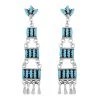 Santa Fe Style Kingman Turquoise Earrings In Sterling Silver 48.00 Ctw -Jewelry store 7516508