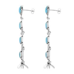 Santa Fe Style Kingman Turquoise Earrings In Sterling Silver 48.00 Ctw 10 Santa Fe Style Kingman Turquoise Earrings In Sterling Silver 48.00 Ctw -Jewelry store 7516508 3