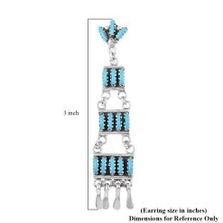 Santa Fe Style Kingman Turquoise Earrings In Sterling Silver 48.00 Ctw 11 Santa Fe Style Kingman Turquoise Earrings In Sterling Silver 48.00 Ctw -Jewelry store 7516508 4