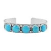 Santa Fe Style Kingman Turquoise Bracelet In Sterling Silver 19.35 Ctw -Jewelry store 7516510