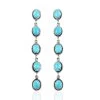 Santa Fe Style Kingman Turquoise Earrings In Sterling Silver 17.50 Ctw -Jewelry store 7516516