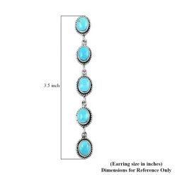Santa Fe Style Kingman Turquoise Earrings In Sterling Silver 17.50 Ctw -Jewelry store 7516516 4