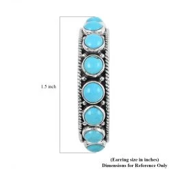 Santa Fe Style Kingman Turquoise Earrings In Sterling Silver 19.20 Ctw -Jewelry store 7516517 5