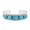 Santa Fe Style Kingman Turquoise Bracelet In Sterling Silver 22.00 Ctw -Jewelry store 7516524