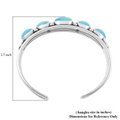 Santa Fe Style Kingman Turquoise Bracelet In Sterling Silver 22.00 Ctw -Jewelry store 7516524 4