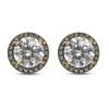 Luxoro 10K Yellow Gold Moissanite And Natural Champagne Diamond Double Halo Stud Earrings 2.60 Ctw -Jewelry store 7516625