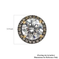 Luxoro 10K Yellow Gold Moissanite And Natural Champagne Diamond Double Halo Stud Earrings 2.60 Ctw -Jewelry store 7516625 5