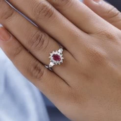 Premium Ouro Fino Rubellite And White Zircon Sunburst Ring In Platinum Over Sterling Silver 1.15 Ctw 10 Premium Ouro Fino Rubellite And White Zircon Sunburst Ring In Platinum Over Sterling Silver 1.15 Ctw -Jewelry store 7517539 2