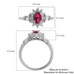 Premium Ouro Fino Rubellite And White Zircon Sunburst Ring In Platinum Over Sterling Silver 1.15 Ctw 13 Premium Ouro Fino Rubellite And White Zircon Sunburst Ring In Platinum Over Sterling Silver 1.15 Ctw -Jewelry store 7517539 5