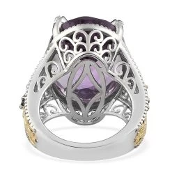 Rose De France Amethyst And Orissa Rhodolite Garnet Ring In Vermeil YG And Platinum Over Sterling Silver 15.90 Ctw -Jewelry store 7518088 4