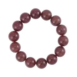 Strawberry Quartz Beaded Stretch Bracelet 406.00 Ctw