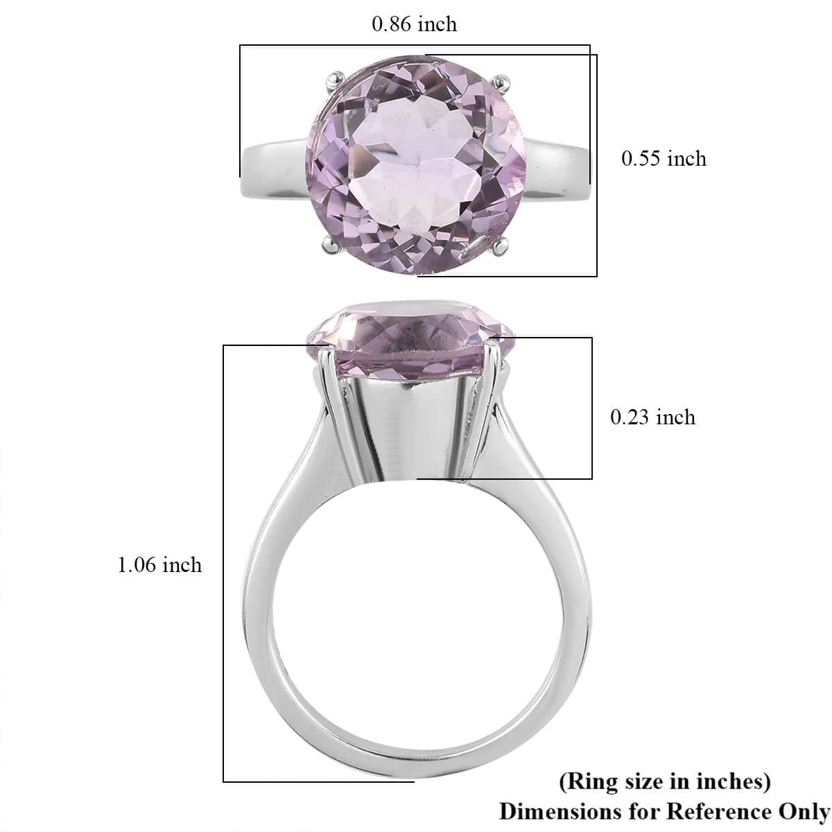 Rose De France Amethyst Solitaire Ring In Stainless Steel 5.60 Ctw | Tarnish-Free, Waterproof, Sweat Proof Jewelry 8 Rose De France Amethyst Solitaire Ring In Stainless Steel 5.60 Ctw | Tarnish-Free, Waterproof, Sweat Proof Jewelry - Image 6