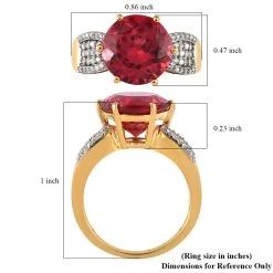 Lab Created Padparadscha Sapphire And Moissanite Ring In Vermeil Yellow Gold Over Sterling Silver 7.50 Ctw -Jewelry store 7518981 5