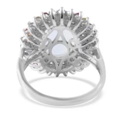 Premium Ethiopian Welo Opal And Multi Gemstone Double Halo Ring In Platinum Over Sterling Silver 4.35 Ctw 10 Premium Ethiopian Welo Opal And Multi Gemstone Double Halo Ring In Platinum Over Sterling Silver 4.35 Ctw -Jewelry store 7519187 3