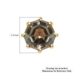 Iliana 18K Yellow Gold Octillion Cut AAA Turkizite Solitaire Stud Earrings 3.35 Ctw -Jewelry store 7519270 4