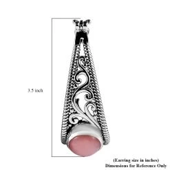 Artisan Crafted Premium Peruvian Pink Opal Omega Clip Earrings In Sterling Silver 3.65 Ctw -Jewelry store 7519382 4