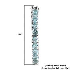 Madagascar Paraiba Apatite Hoop Earrings In Platinum Over Sterling Silver 3.10 Ctw -Jewelry store 7522028 4
