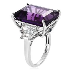 AAA African Amethyst, Multi Gemstone Ring In Platinum Over Sterling Silver 22.15 Ctw 11 AAA African Amethyst, Multi Gemstone Ring In Platinum Over Sterling Silver 22.15 Ctw -Jewelry store 7522233 3