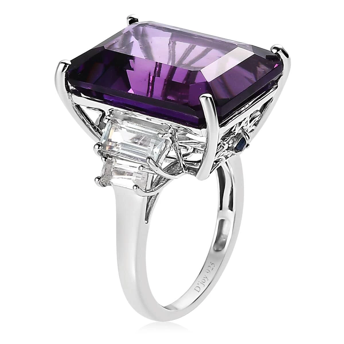 AAA African Amethyst, Multi Gemstone Ring In Platinum Over Sterling Silver 22.15 Ctw 6 AAA African Amethyst, Multi Gemstone Ring In Platinum Over Sterling Silver 22.15 Ctw - Image 4