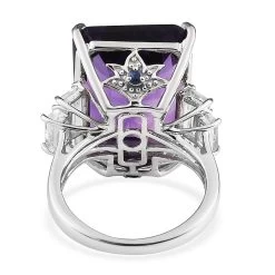 AAA African Amethyst And Multi Gemstone Ring In Platinum Over Sterling Silver 25.90 Ctw -Jewelry store 7522238 4