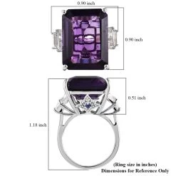 AAA African Amethyst And Multi Gemstone Ring In Platinum Over Sterling Silver 25.90 Ctw -Jewelry store 7522238 5