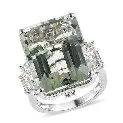 AAA Montezuma Prasiolite And Multi Gemstone Ring In Platinum Over Sterling Silver 25.90 Ctw