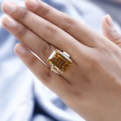AAA Brazilian Citrine And Multi Gemstone Ring In Vermeil Yellow Gold Over Sterling Silver 25.90 Ctw -Jewelry store 7522274 2