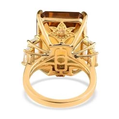 AAA Brazilian Citrine And Multi Gemstone Ring In Vermeil Yellow Gold Over Sterling Silver 25.90 Ctw -Jewelry store 7522274 4
