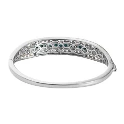 Karis Sleeping Beauty Turquoise And Malgache Neon Apatite Bangle Bracelet In 18K YG Plated And Platinum Bond (6.50 In) 3.00 Ctw -Jewelry store 7526981 4