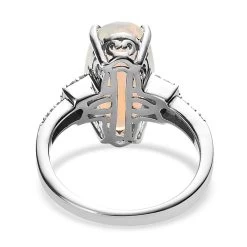 AAA Ethiopian Welo Opal, Diamond (0.28 Cts) Ring In Platinum Over Sterling Silver 3.00 Ctw 12 AAA Ethiopian Welo Opal, Diamond (0.28 Cts) Ring In Platinum Over Sterling Silver 3.00 Ctw -Jewelry store 7527101 4