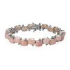 Premium Peruvian Pink Opal And White Zircon Bracelet In Platinum Over Sterling Silver (6.50 In) 24.15 Ctw (Del. In 7-10 Days) Image Number 0 Premium Peruvian Pink Opal And White Zircon Brac -Jewelry store 7527669