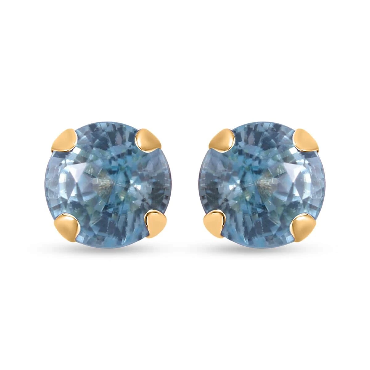 Luxoro 10K Yellow Gold Premium Ratanakiri Blue Zircon Solitaire Stud Earrings 1.50 Ctw 3 Luxoro 10K Yellow Gold Premium Ratanakiri Blue Zircon Solitaire Stud Earrings 1.50 Ctw