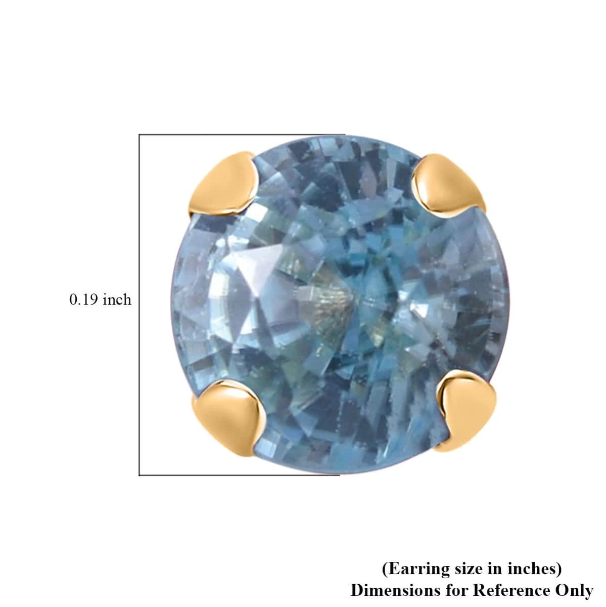 Luxoro 10K Yellow Gold Premium Ratanakiri Blue Zircon Solitaire Stud Earrings 1.50 Ctw 6 Luxoro 10K Yellow Gold Premium Ratanakiri Blue Zircon Solitaire Stud Earrings 1.50 Ctw - Image 4