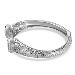 Natural Thai Black Spinel Bangle Bracelet In Stainless Steel (7.25 In) 13.75 Ctw -Jewelry store 7530704 3