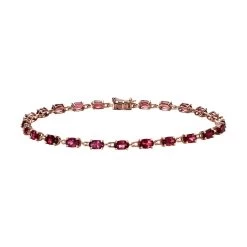 Luxoro 10K Rose Gold AAA Morro Redondo Pink Tourmaline Bracelet (7.25 In) 5.40 Ctw