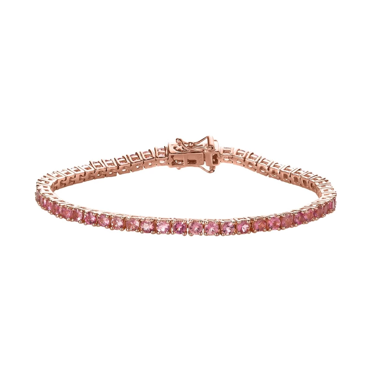 Premium Morro Redondo Pink Tourmaline Tennis Bracelet In Vermeil Rose Gold Over Sterling Silver (7.25 In) 6.10 Ctw 3 Premium Morro Redondo Pink Tourmaline Tennis Bracelet In Vermeil Rose Gold Over Sterling Silver (7.25 In) 6.10 Ctw