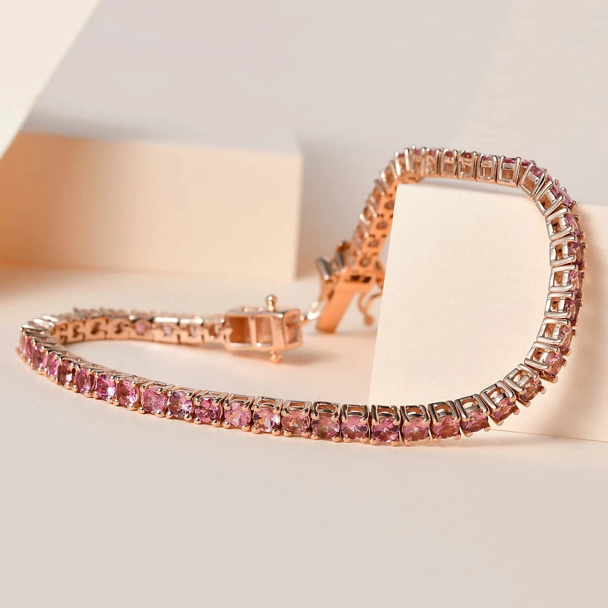 Premium Morro Redondo Pink Tourmaline Tennis Bracelet In Vermeil Rose Gold Over Sterling Silver (7.25 In) 6.10 Ctw 4 Premium Morro Redondo Pink Tourmaline Tennis Bracelet In Vermeil Rose Gold Over Sterling Silver (7.25 In) 6.10 Ctw - Image 2