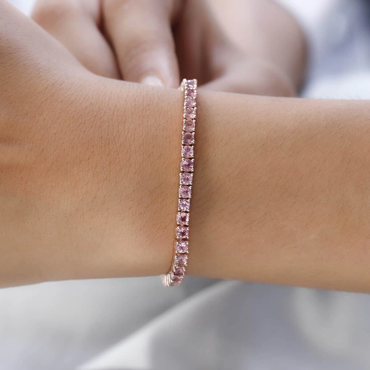 Premium Morro Redondo Pink Tourmaline Tennis Bracelet In Vermeil Rose Gold Over Sterling Silver (7.25 In) 6.10 Ctw 5 Premium Morro Redondo Pink Tourmaline Tennis Bracelet In Vermeil Rose Gold Over Sterling Silver (7.25 In) 6.10 Ctw - Image 3