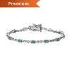 AAA Kagem Zambian Emerald And White Zircon Bracelet In Platinum Over Sterling Silver (6.50 In) 2.00 Ctw 2 AAA Kagem Zambian Emerald And White Zircon Bracelet In Platinum Over Sterling Silver (6.50 In) 2.00 Ctw -Jewelry store 7532421