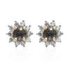 Australian Sapphire And White Zircon Sunburst Stud Earrings In Vermeil Yellow Gold Over Sterling Silver 1.10 Ctw -Jewelry store 7532575