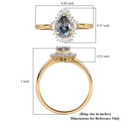 Luxoro 10K Yellow Gold Premium Green Tanzanite And G-H I3 Diamond Halo Ring 0.85 Ctw (Del. In 5-7 Days) 13 Luxoro 10K Yellow Gold Premium Green Tanzanite And G-H I3 Diamond Halo Ring 0.85 Ctw (Del. In 5-7 Days) -Jewelry store 7532587 5